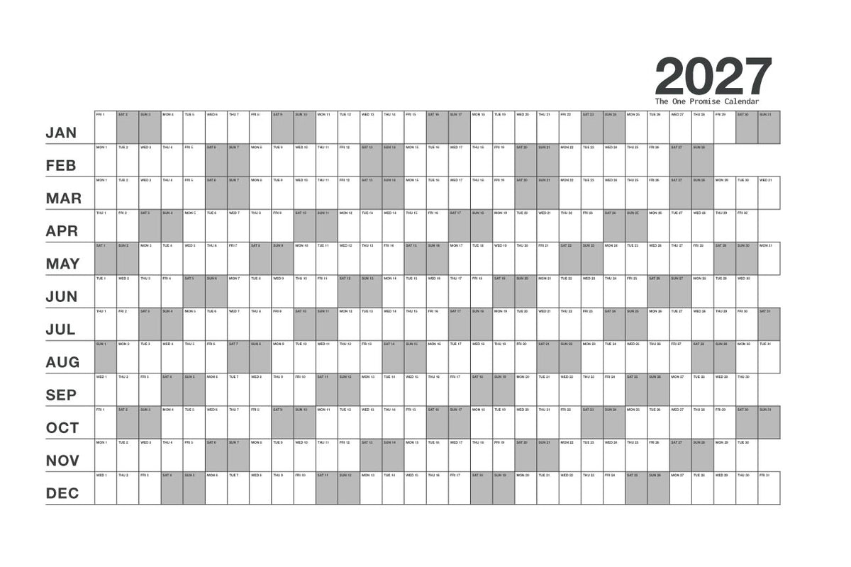 2027 One Promise — 3 Calendar Bundle